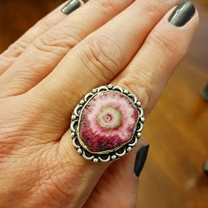 Solar Quartz Ring, Size 9, 925 Silver Plated, NWOT